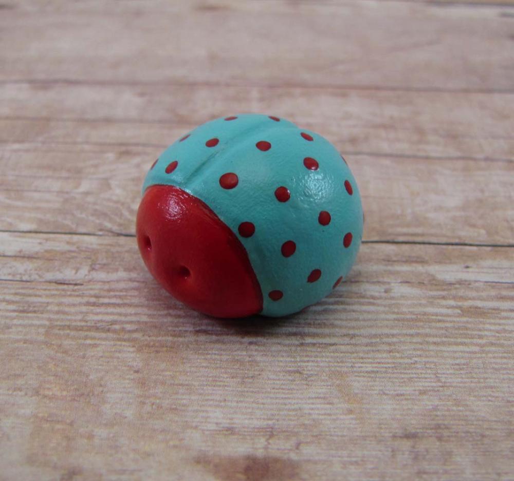 Bahama Blues And Red Spotted Ladybug Figurine Or Terrarium Decoration Made To Order